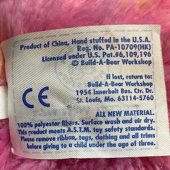 Build A Bear Endless Hugs Bright Pink Yellow Tie Dye Stuffed Animal Toy BAB 17" - Picture 9 of 13